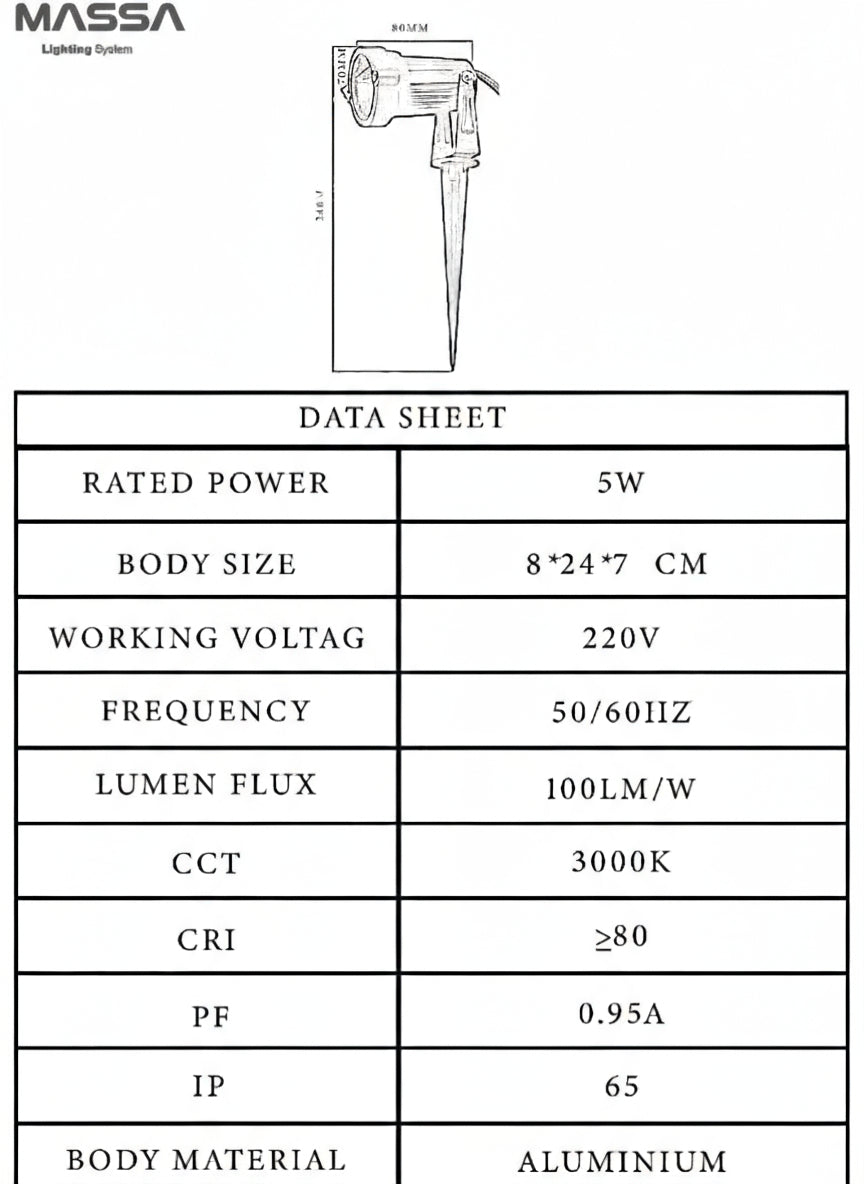 حربة ليد اضاءة زرع 5 وات