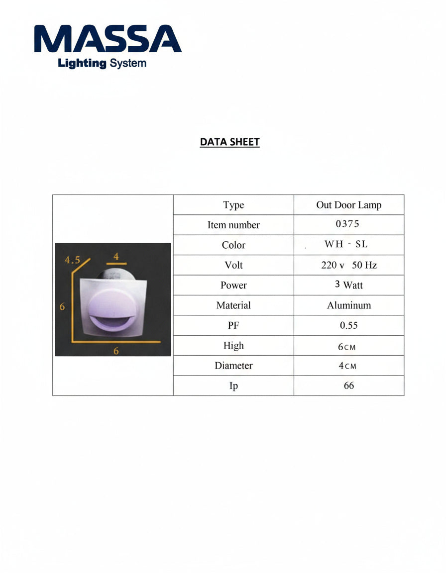 درج سلم رمش مربع 3 وات